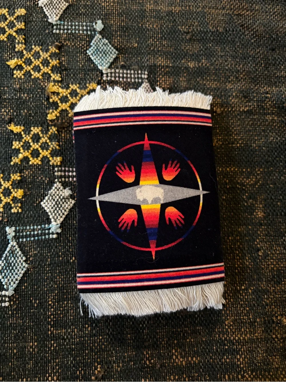 Lightly Pre-loved Big Medicine Coaster Rugs, set of 4